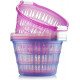 Round Plastic Laundry Storage Basket Hamper Washing Clothes With Handles Home image