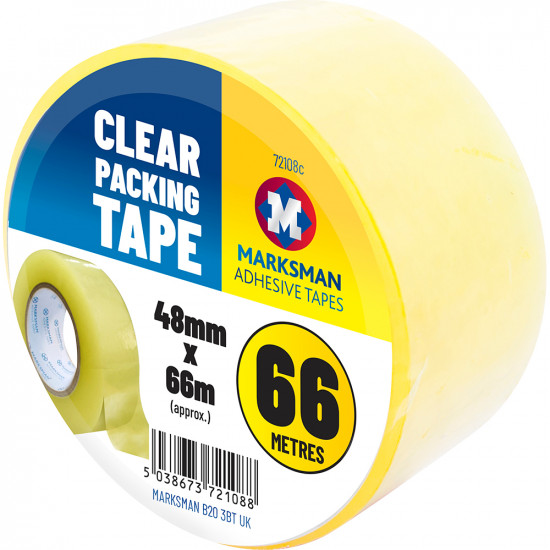 CLEAR PACKING TAPE PARCEL STRONG 48MM X 66M BOX SEALING SELLOTAPE PACKAGING