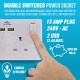 New 13Amp Socket Double Switch Usb Plug 2 Gang Power Electric Wall White Power image