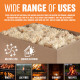 Natural Firelighters - 200 Pack Quick Wood Wax Wool Flame Fire Lighters For Log Burners image