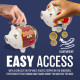 **3 For 2** Ceramic Pig Piggy Bank Coins Money Box Safe Savings Cash Novelty Fun Seasonal image